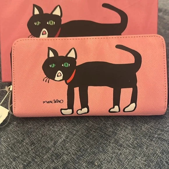 New in box Marc Tetro Metro cat pink and black wallet - Picture 7 of 10